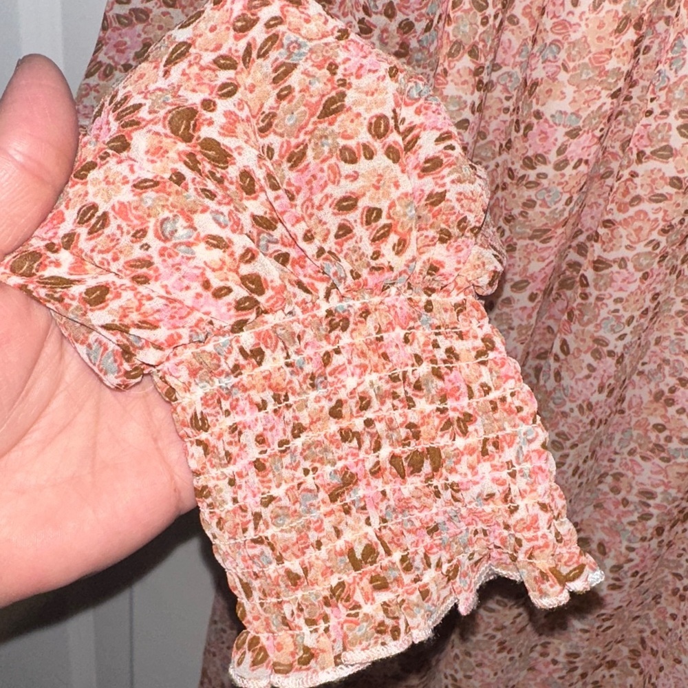 Multicolor Textured Long Sleeve Dress - Picture 3 of 8